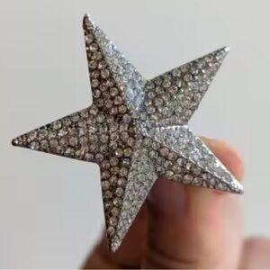 Silver Star Crystal Brooch